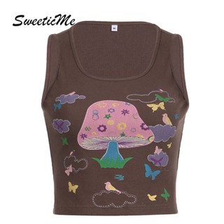 Sweeticme เสื้อกล้าม คอกลม ทรงสลิมฟิต สีตัดกัน เข้ากับทุกการแต่งกาย แฟชั่นใหม่ สําหรับผู้หญิง 2023