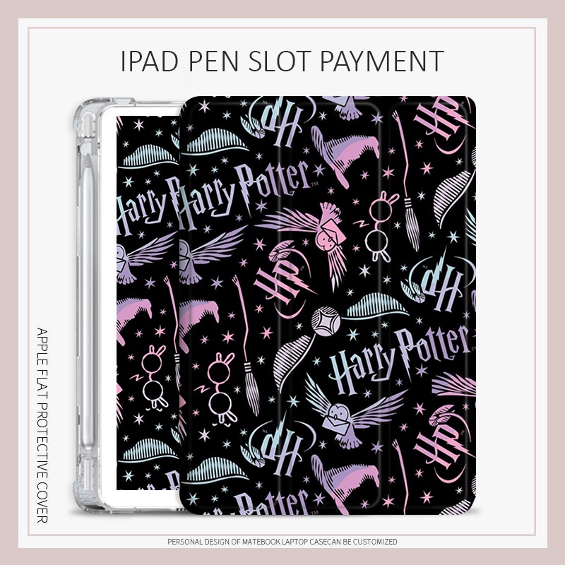 เคส ลายกราฟฟิตี้ harry potter พร้อมช่องใส่ปากกา สําหรับ iPad mini 4 5 6 air 4 5 iPad 10.2 gen 7 8 9 