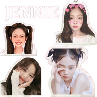 พวงกุญแจอะคริลิค Jennie Black-Pink สีดํา สีชมพู จํานวน 1 ชิ้น