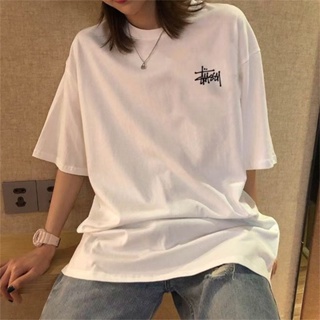 เสื้อยืดแขนสั้นลําลอง ผ้าฝ้าย พิมพ์ลาย STUSSY สไตล์สตรีท แฟชั่นคลาสสิก สําหรับผู้ชาย และผู้หญิง