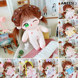 Ameesi ตุ๊กตาเปลือย ผ้าฝ้าย 20 ซม. DIY ตาโต วิ้ง น่ารัก ยังไม่จบ ตุ๊กตาแต่งตัว ไม่มีแอตทริบิวท์ ตุ๊กตาไอดอล ตุ๊กตาเด็กผู้หญิง ตุ๊กตามนุษย์ ของเล่นแกล้งทําเป็นเล่น