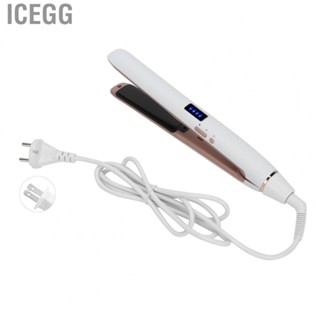 Icegg Flat Iron Curler  Hair Straightener Safety Guarantee Push‑button Thermostat 10S Rapid Heating for Work Home Travel Life