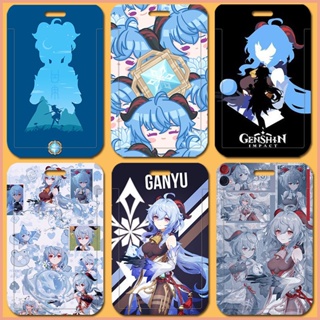 กระเป๋าใส่นามบัตรธนาคาร ลายการ์ตูนอนิเมะ Genshin Impact Ganyu DIY สําหรับนักเรียน