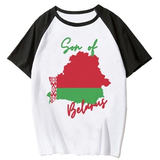 เสื้อยืด พิมพ์ลายกราฟฟิค belarus y2k สไตล์ญี่ปุ่น สําหรับผู้หญิง