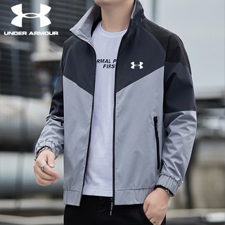 Under.armour เสื้อแจ็กเก็ต กันลม ใส่สบาย ระบายอากาศ สีพื้น สําหรับผู้ชาย [M-5XL]