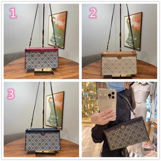 Tb1625tory BURCH T MONOGRAM กระเป๋าถือใต้วงแขน ขนาดเล็ก เนื้อบาง เส้นเรียบเนียน