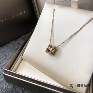 Bvlgari/bvlgari B.ZERO1 จี้สร้อยคอ ประดับเพชร สีโรสโกลด์ สําหรับผู้หญิง