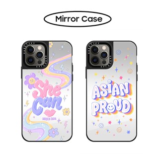 Casetify เคสโทรศัพท์มือถือ ซิลิโคนนิ่ม พร้อมกระจก ลาย Huyen Dinh She Can สําหรับ iPhone X XS XR 11 12 13 Mini 14 Plus Pro Max