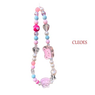 Cleoes สายคล้องโทรศัพท์มือถือ จี้รูปหัวใจน่ารัก แฮนด์เมด