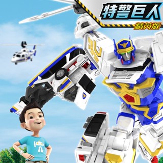 [Spot] genuine coffee treasure car God Elite Edition special police giant deformation robot combination set Boy gift toy