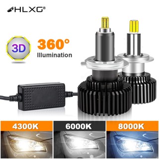 【Super Bright】หลอดไฟตัดหมอก Led HLXG H7 Canbus 360 H4 H1 20000LM HB3 HB4 9012 H11 9005 6000K สําหรับรถยนต์