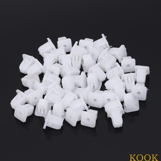 Kook คลิปหมุดพลาสติก ทรงสี่เหลี่ยม สีขาว สําหรับติดรถยนต์ 50 ชิ้น