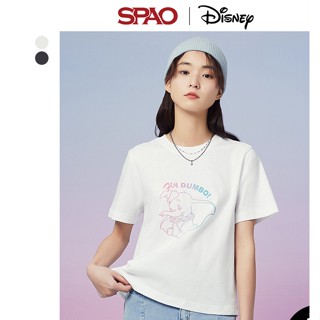 【พร้อมส่ง】เสื้อยืดแขนสั้น พิมพ์ลาย Disney Dumbo SPAO SPRLD24D16 สําหรับผู้หญิง สินค้าใหม่