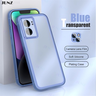 เคสโทรศัพท์มือถือแบบนิ่ม ใส กันรอยเลนส์กล้อง หรูหรา สีฟ้า สําหรับ Realme GT 5G GT Neo 2T GT Neo 5G Narzo 50 5G J003-1