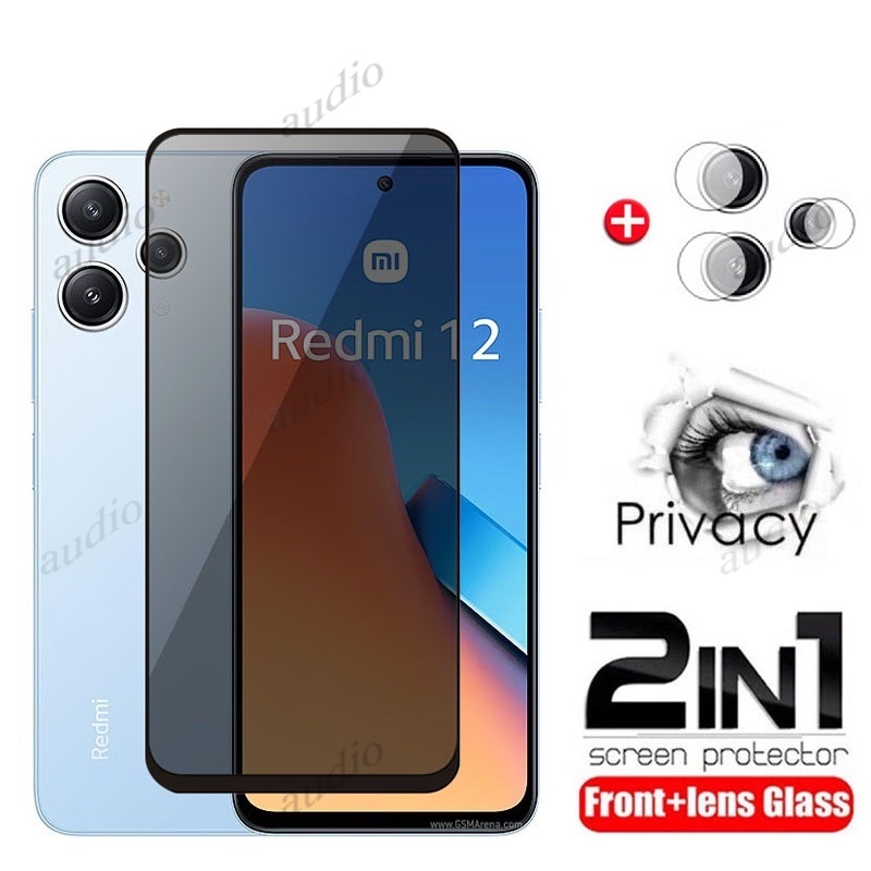 2in1 หน ้ าจอส ่ วนตัวเลนส ์ ฟิล ์ มสําหรับ Redmi 13 12 4G 2024 ความเป ็ นส ่ วนตัวป ้ องกันหน ้ าจอกระจกนิรภัยป ้ องกันฟิล ์ มสําหรับ Redmi13 Redmi12 4G กล ้ องแก ้ วโทรศัพท ์ ด ้ านหน ้ า Anti-spy ฟิล ์ ม