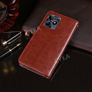 เคสโทรศัพท์หนัง ฝาพับ พร้อมช่องใส่บัตร อุปกรณ์เสริม สําหรับ Realme C53 RealmeC53