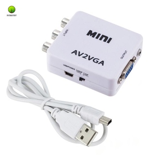 Av (RCA) ตัวแปลงวิดีโอเสียง เป็น VGA รองรับความละเอียด 1080P 720P พร้อมพอร์ตอินพุตเสียง 3.5 มม. สําหรับ STB TV PC