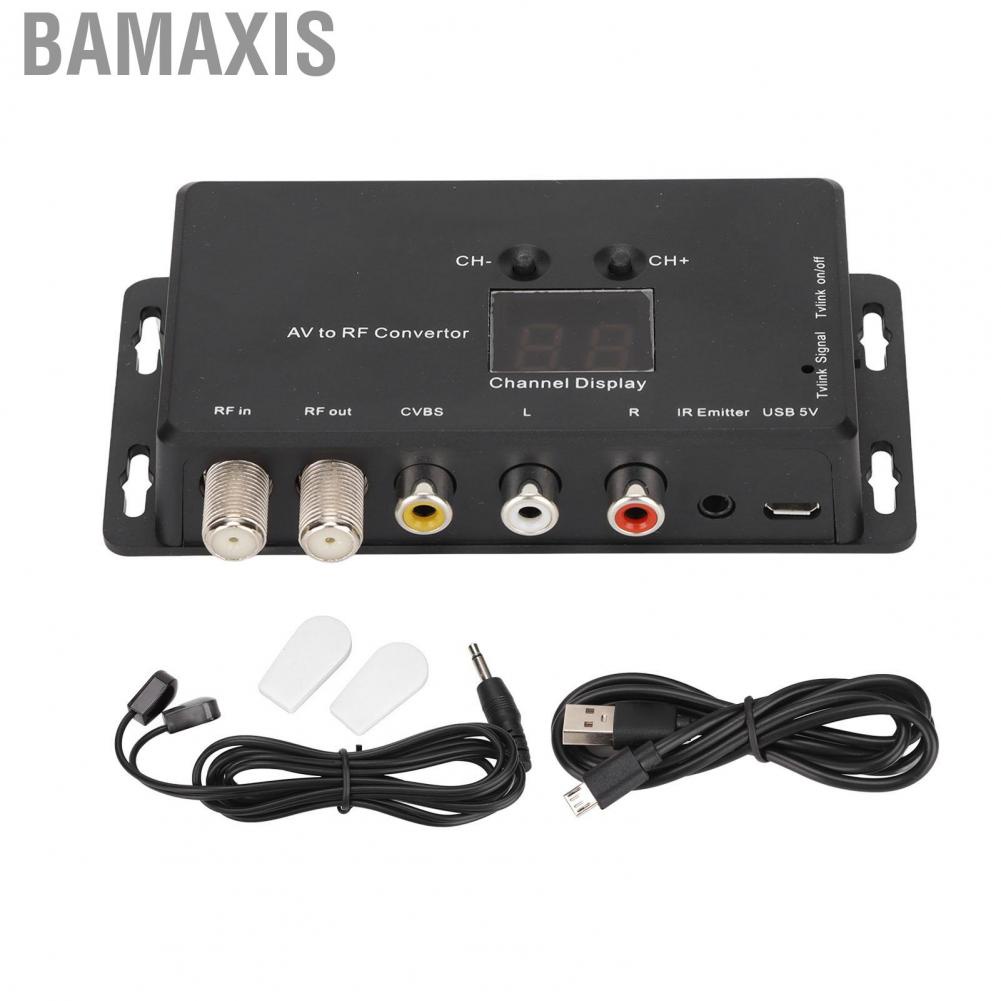 Bamaxis AV To RF Converter Strong Compatibility TV Link Modulator Convenient Support NTSC Adjustable for A V Sources Set Top Boxes