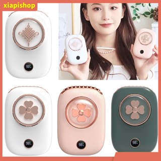 {XIAPI} พัดลมดิจิทัล ขนาดเล็ก หมุนได้ 180 องศา 3 เกียร์ ปรับความเร็วได้ 2000mAh พร้อมสายคล้องคอ แบบพกพา ของขวัญฤดูร้อน