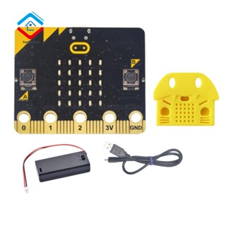 Bbc Microbit Go Start Kit Micro: Bit BBC บอร์ดพัฒนาการเรียนรู้ ตั้งโปรแกรมได้ พร้อมเคสป้องกัน + กล่องแบตเตอรี่