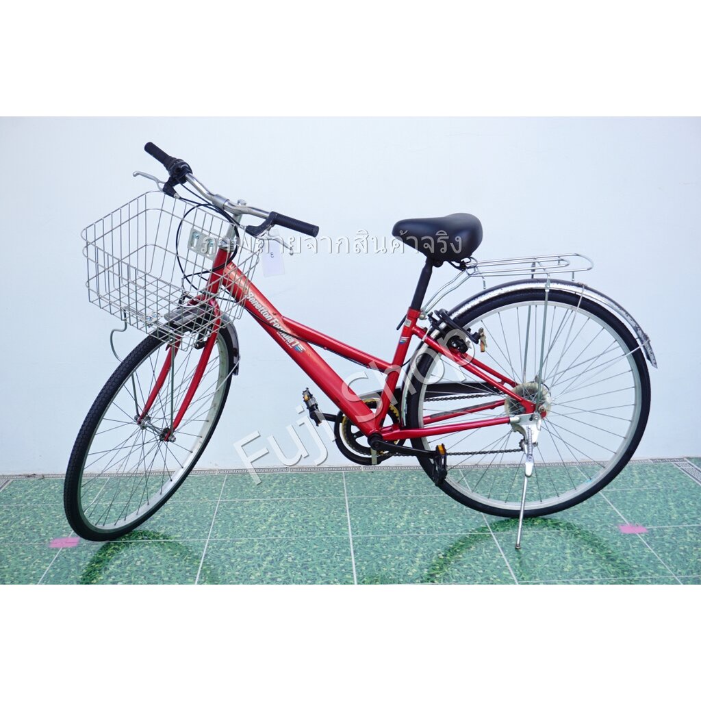 จักรยานแม่บ้านญี่ปุ่น - ล้อ 27 นิ้ว - มีเกียร์ - สีแดง [จักรยานมือสอง]