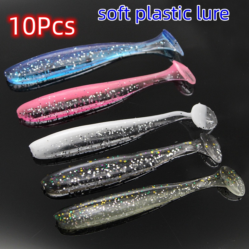 【CUNDA】【10Psc set】5-12 ซม. +1-9 กรัม เหยื่อตกปลาพลาสติกนิ่ม หนอนยางหางโบก เหยื่อยางพริ้ม เหยื่อปลอม เหยื่อตกปลา เหยื่อตกหมึก กบยาง เหยื่อปลอมยาง เหยื่อตกปลาปลอม เยื่อปลอมตกปล เหยื่อปลอมตกปลาช่อน เนื้อยางนิ่มหางพริ้วตกปลากะพงปลาช่อนมีร่องท้อง รูปกบ