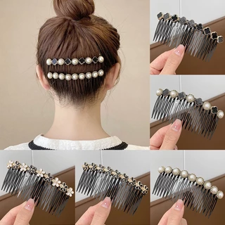 Retro Rhinestone ตกแต่งหวีผมผู้หญิง Elegant Back Of หัวหน้าผากผมหัก Bangs แฟชั่นอุปกรณ์เสริมผม