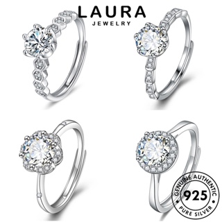 Laura Jewelry แหวนเงิน 925 ประดับเพชรโมอิส เรียบง่าย สําหรับผู้หญิง M065