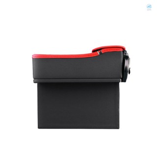 Car Seat- Catcher Organizer Box Storage Cup Holder PU Leather Multi-function Pocket Coin Storage Auto Car Accessory