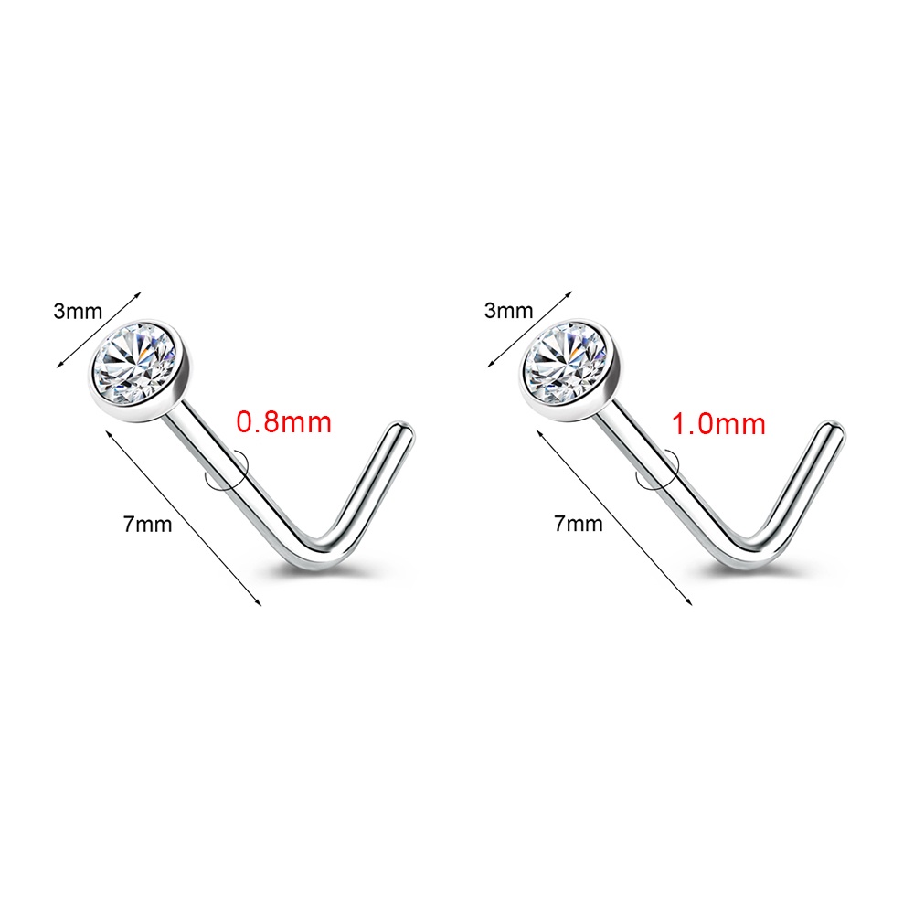 1 ชิ้น 20 กรัม / 18 กรัม สเตนเลส คริสตัล จมูก สตั๊ด หัวใจ ดาว เจาะจมูก รูปตัว L เจาะรูจมูก ลูกบาศก์ เพทาย กระดุมจมูก