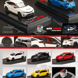 Hobby Japan 1: 64 Honda FL5 Type-R พร้อมเครื่องยนต์อัลลอยด์ ของเล่นสําหรับเด็กผู้ชาย โมเดลรถยนต์