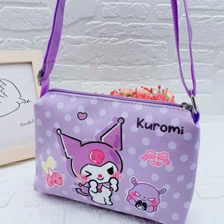 กระเป๋าสะพายไหล่ลําลอง หนัง PU ลายการ์ตูน Kuromi Melody Cinnamon Dog สําหรับเด็กผู้หญิง