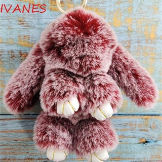 IVANES พวงกุญแจ จี้ตุ๊กตากระต่าย ขนเฟอร์ สําหรับผู้หญิง
