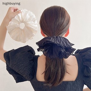 [highbuying] ยางรัดผม สองชั้น ดอกไม้ ผ้าฝ้าย ยางรัดผม ผู้หญิง แฟชั่น มัดผมหางม้า ที่ใส่อุปกรณ์ ใหม่ พร้อมส่ง