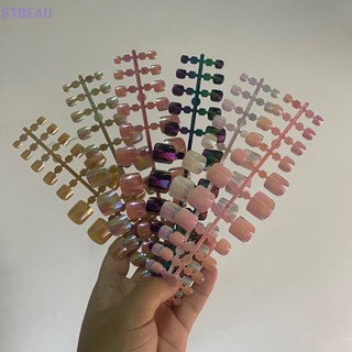 [cxSTBEAU] เล็บปลอม แบบกดบนเล็บ ถอดออกได้ พร้อมกาว สําหรับตกแต่งเล็บ
