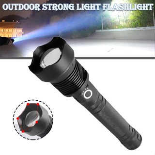 New Strong Flashlight Type-C Charging Telescopic Zoom High Power LED Flashlight