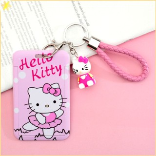 [LBE] น่ารัก Hello Kitty Girls ผู้ถือบัตรรถบัสนักเรียนวิทยาเขตผู้ถือบัตร Id Card Bag Storage