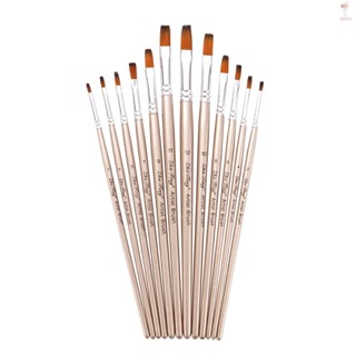 พร้อมส่ง ชุดแปรงทาสีอะคริลิค 12 ชิ้น พร้อมขนแปรงไนล่อน สําหรับศิลปินวาดภาพสีน้ํามัน