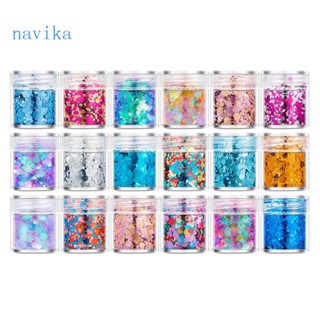 Nav ผงกลิตเตอร์เรซิ่น สําหรับตกแต่งเล็บ DIY