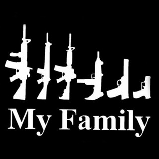 Rich2.br สติกเกอร์ PET พิมพ์ลาย My Family Gun มีกาวในตัว สําหรับติดตกแต่งหน้าต่างรถยนต์