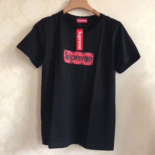 Supreme Original Co Branded เสื้อยืดคอกลม ทรงหลวม พลัสไซซ์ สําหรับผู้ชาย และผู้หญิง