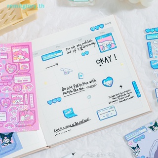 Remitglory ใหม่ สติกเกอร์ ลายการ์ตูน Sanrio Cinnamoroll Melody Girl น่ารัก สําหรับติดตกแต่งสมุด Diy TH