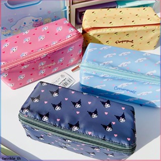 【new Arrival】2023 Sanrio กล่องดินสอความจุขนาดใหญ่ Kawaii Melody Kuromi Cinnamoroll School Pen Case Supplies Cosmetic Storage Bag Students Pencil Cases (twinkle.th)