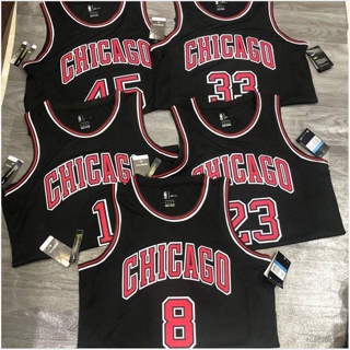 เสื้อกีฬาแขนกุด ลาย NP2 NBA Jersey Chicago Bulls Michael Jordan สีดํา พลัสไซซ์ PN2