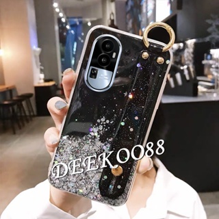 ใหม่ เคสโทรศัพท์มือถือ TPU นิ่ม แบบใส ลายดาววิบวับ พร้อมสายคล้องมือ สําหรับ OPPO Reno10 Pro Plus Pro+ 5G 2023 Reno 10 10Pro Reno10Pro+