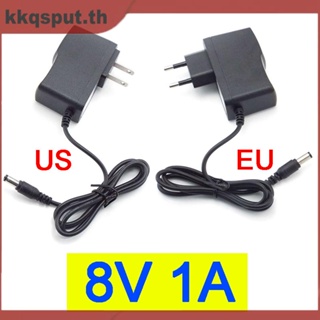 ปลั๊กอะแดปเตอร์แปลงพาวเวอร์ซัพพลาย 8V 1A 1000ma AC 100V-240V DC 8 โวลต์ สําหรับสวิตช์ชาร์จกล้องวงจรปิด 5.5 มม. X2.5 มม. ปลั๊ก US EU THK2