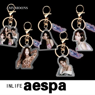 Inlife KPOP พวงกุญแจ Aespa อัลบั้มใหม่ เด็กผู้หญิง อะคริลิค พวงกุญแจ KARINA GISELLE WINTER NINGNING กระเป๋า อุปกรณ์เสริม