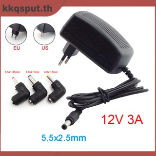 อะแดปเตอร์ชาร์จพาวเวอร์ซัพพลาย 5.5 มม.*2.5 มม. แจ็ค AC 220V เป็น DC 12V 3A 5.5x2.1 3.5x1.35 DC มุมขวา THK2