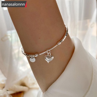 Nanasn| เครื่องประดับ สร้อยข้อมือเงิน อเนกประสงค์ แบบเรียบง่าย แฟชั่นฤดูร้อน สําหรับผู้หญิง C5X1