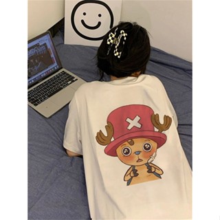 KUMIKUMI การ์ตูนกวางพิมพ์เสื้อยืดแขนสั้น สบาย ๆ ธีม Joba